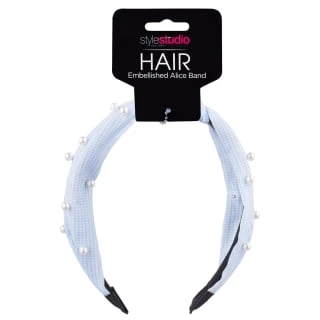 Style Studio Embellished Headband - Blue - Image 2