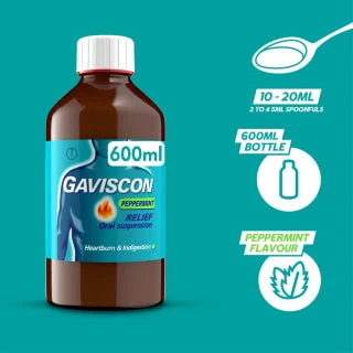 Gaviscon Original Peppermint 600ml - Image 3